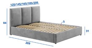 Łóżko tapicerowane z pojemnikiem Cosenza | Szybka dostawa