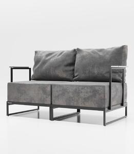 Sofa ogrodowa 2-osobowa NOVO czarne proste nogi, kanapa, loftowa