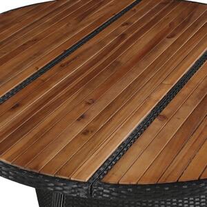 Stół ogrodowy, 150x74 cm, rattan PE i lite drewno akacjowe