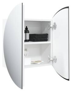 Szafka łazienkowa z lustrem i LED, biała, 40x40x17,5 cm