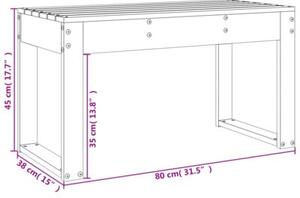 Ławka ogrodowa, biała, 80x38x45 cm, lite drewno sosnowe