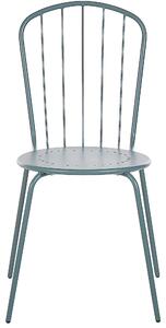 Zestaw krzeseł ogrodowych jasnoniebieski metalowy odporny na rdzę 4 szt Calvi Beliani