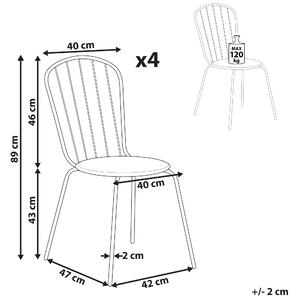 Zestaw krzeseł ogrodowych jasnoniebieski metalowy odporny na rdzę 4 szt Calvi Beliani