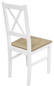 Drewniane Krzesło do kuchni jadalni Biały/Dąb Grandson