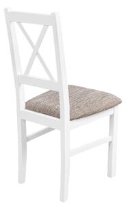 Drewniane krzesło do kuchni jadalni Biały/Beż