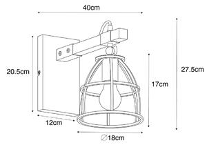 Inteligentny Kinkiet / Lampa scienna ciemnoszary z regulacją drewna z WiFi A60 - Arthur Oswietlenie wewnetrzne
