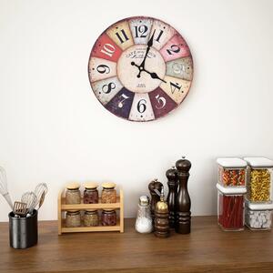 Zegar ścienny w stylu vintage, wielokolorowy, 30 cm
