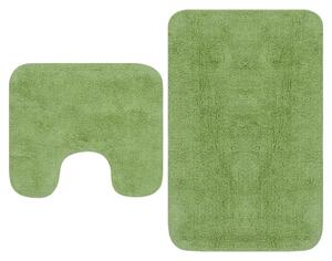 2-częściowy zestaw mat łazienkowych, tkanina, zielony