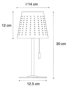 Zewnetrzna Zewnętrzna lampa stołowa zielona z 3-stopniowym ściemnianiem LED, akumulatorem i energią słoneczną - Ferre Oswietlenie zewnetrzne