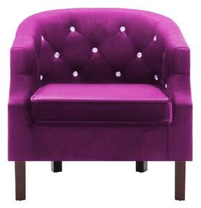 Fotel, fioletowy, aksamit