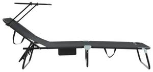Składany leżak 2 szt. czarny 190 x 57 x 81 cm oxford