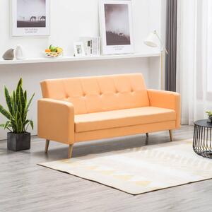 Sofa tapicerowana materiałem, pomarańczowa