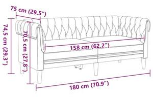Sofa chesterfield, dwuosobowa, brÄ zowa, obita tkaninÄ