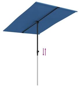 Parasol ogrodowy na aluminiowym słupku, 2x1,5 m, niebieski