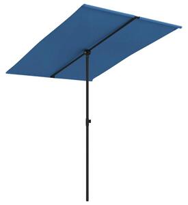 Parasol ogrodowy na aluminiowym słupku, 2x1,5 m, niebieski