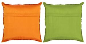 Poduszki patchworkowe, 2 szt., 45x45 cm, pomarańczowa i zielona
