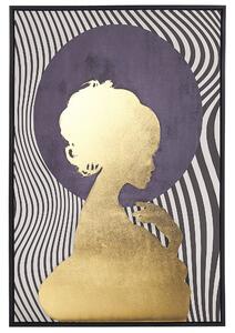 Obraz drukowany płótno rama motyw kobiety 63x93cm złoty Felonica Beliani