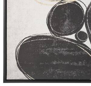 Obraz drukowany płótno rama abstrakcyjny motyw elementy natury 63x93cm szary Zevio Beliani