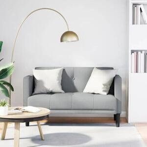 Sofa dwuosobowa jasnoszara 111 cm tkanina