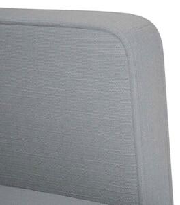 Sofa dwuosobowa jasnoszara 111 cm tkanina