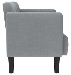 Sofa dwuosobowa jasnoszara 111 cm tkanina