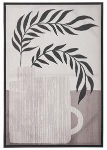 Obraz drukowany płótno rama motyw roślin martwej natury 63x93cm szary Credera Beliani