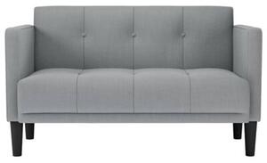 Sofa dwuosobowa jasnoszara 111 cm tkanina