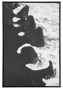 Obraz drukowany płótno rama morski motyw 63x93cm biało-czarny Siziano Beliani