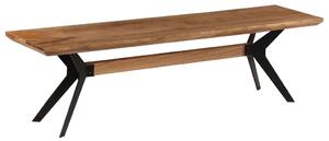 Ławka do jadalni z drewna akacjowego i stali, 160 x 40 x 45 cm