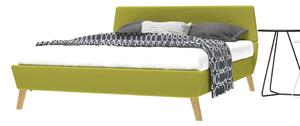 Rama łóżka, zielona, tkanina, 140 x 200 cm