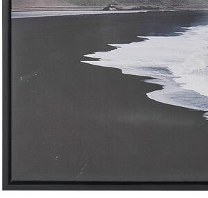 Obraz na płótnie w ramie krajobraz morze 93 x 63 cm niebiesko-szary Ortona Beliani