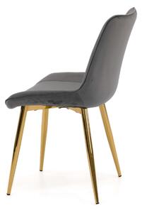 MebleMWM Krzesło szare ze złotymi nogami DC-6020 welur #21