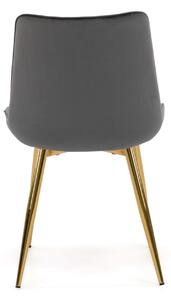 MebleMWM Krzesło szare ze złotymi nogami DC-6020 welur #21