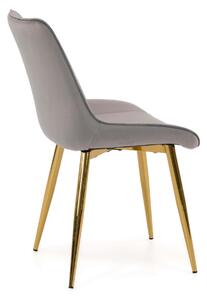 EMWOmeble Krzesło Glamour jasnoszare DC-6020 welur #20, złote nogi