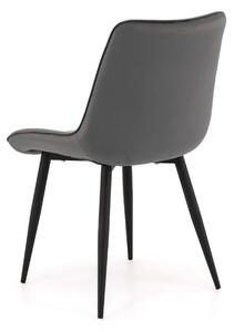 EMWOmeble Krzesło tapicerowane ciemnoszare ▪️ BELINI (DC-6020) ▪️ welurowe