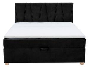 Łóżko kontynentalne czarne MARGO 160x200 cm
