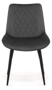 EMWOmeble Krzesło tapicerowane ciemnoszare ▪️ BELINI (DC-6020) ▪️ welurowe