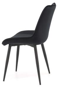 EMWOmeble Krzesło tapicerowane czarne ▪️ BELINI (DC-6020) ▪️ welurowe