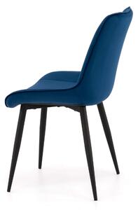 EMWOmeble Krzesło tapicerowane niebieskie ▪️ BELINI (DC-6020) ▪️ welurowe