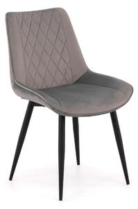 EMWOmeble Krzesło tapicerowane jasnoszare ▪️ BELINI (DC-6020) ▪️ welurowe