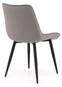 EMWOmeble Krzesło tapicerowane jasnoszare ▪️ BELINI (DC-6020) ▪️ welurowe