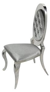 Krzesło glamour Victoria II Dark Grey - nowoczesne krzesło pikowane kryształkami