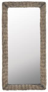 Lustro w wiklinowej ramie, brązowe, 50 x 100 cm