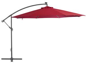 Wiszący parasol z aluminiowym słupkiem, 350 cm, bordowy