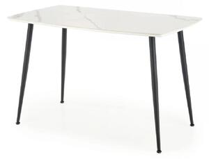 EMWOmeble Stół marmurowy 120 MARCO / biały marmur, nogi czarne