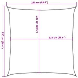 Żagiel przeciwsłoneczny, 160 g/m², czarny, 2,5x2,5 m, hdpe