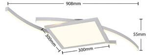 Lucande - Tiaro LED Square Lampa Sufitowa 42,5 Silver