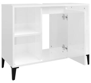 Szafka pod umywalkę, biała, wysoki połysk, 80x33x60 cm
