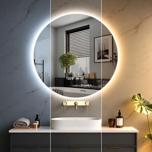 IREDA Lustro łazienkowe z oświetleniem LED, okrągłe, 70 cm