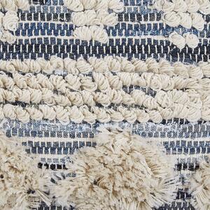 2 poduszki dekoracyjne bawełna ręcznie tkane 45 x 45 cm beżowo-niebieskie Eytelia Beliani